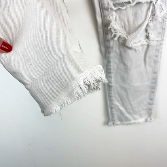 Vervet Womens (25) Rigid Mom Jeans Distressed High Rise 27" Gray Cotton - Picture 3 of 12